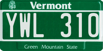 VT license plate YWL310
