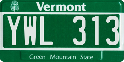 VT license plate YWL313