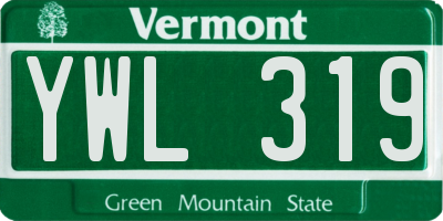 VT license plate YWL319