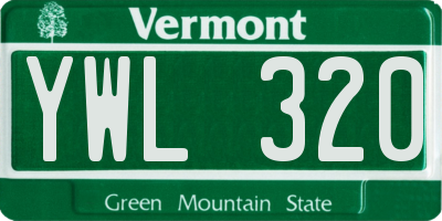 VT license plate YWL320