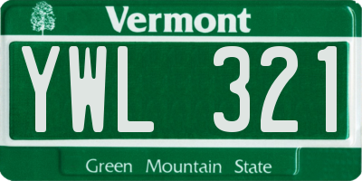 VT license plate YWL321