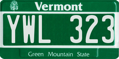 VT license plate YWL323
