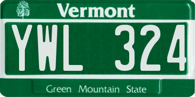 VT license plate YWL324