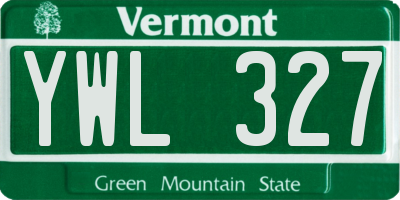 VT license plate YWL327