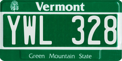 VT license plate YWL328