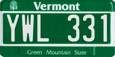 VT license plate YWL331
