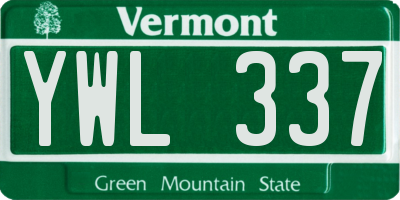 VT license plate YWL337
