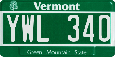 VT license plate YWL340