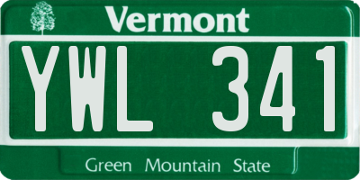 VT license plate YWL341