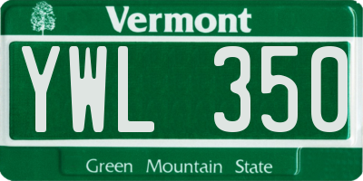 VT license plate YWL350