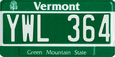 VT license plate YWL364