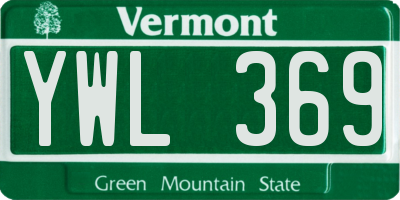 VT license plate YWL369
