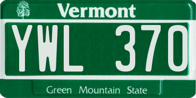 VT license plate YWL370