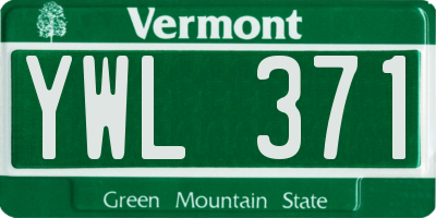 VT license plate YWL371
