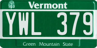 VT license plate YWL379