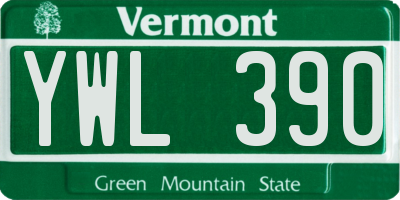 VT license plate YWL390