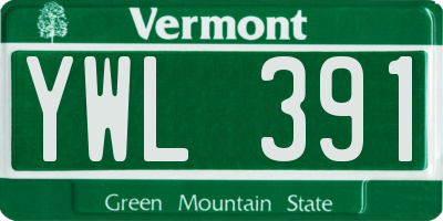 VT license plate YWL391