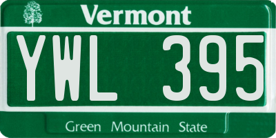 VT license plate YWL395