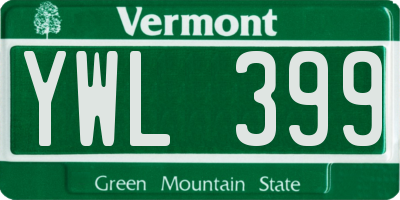 VT license plate YWL399