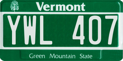 VT license plate YWL407
