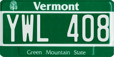 VT license plate YWL408
