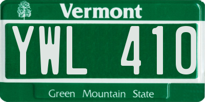 VT license plate YWL410