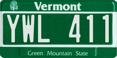 VT license plate YWL411