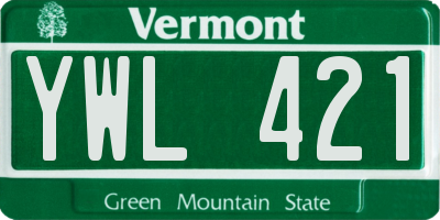 VT license plate YWL421