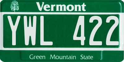 VT license plate YWL422
