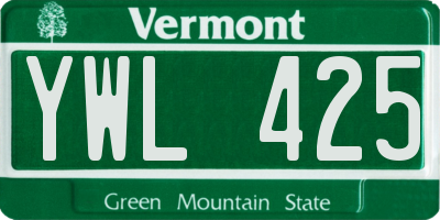 VT license plate YWL425
