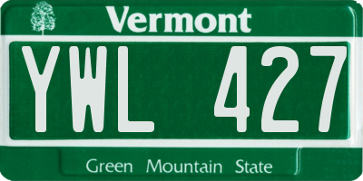 VT license plate YWL427