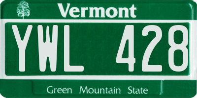 VT license plate YWL428