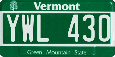 VT license plate YWL430