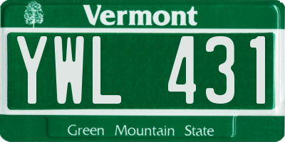 VT license plate YWL431