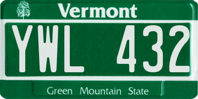 VT license plate YWL432