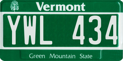 VT license plate YWL434