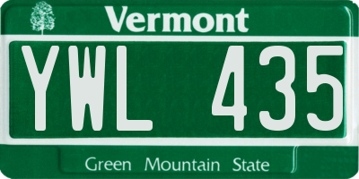 VT license plate YWL435
