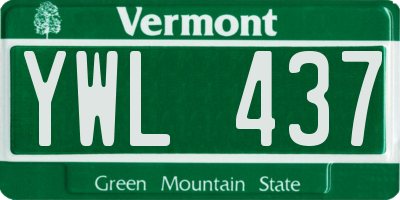VT license plate YWL437