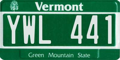 VT license plate YWL441