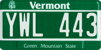 VT license plate YWL443
