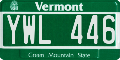 VT license plate YWL446