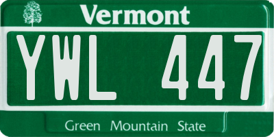 VT license plate YWL447