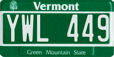 VT license plate YWL449