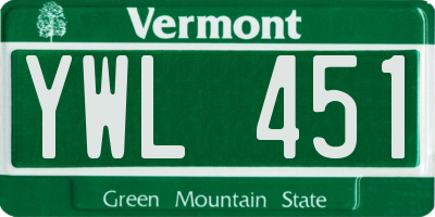 VT license plate YWL451