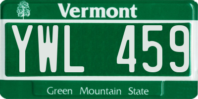 VT license plate YWL459