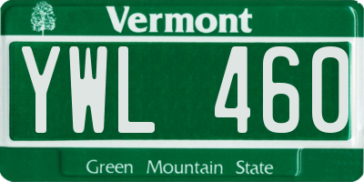 VT license plate YWL460