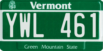 VT license plate YWL461