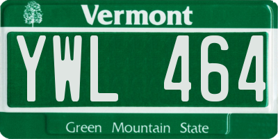 VT license plate YWL464