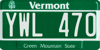 VT license plate YWL470
