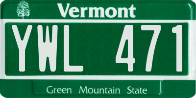 VT license plate YWL471